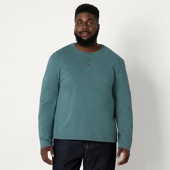 Green Long Sleeve Henley Shirt image 3